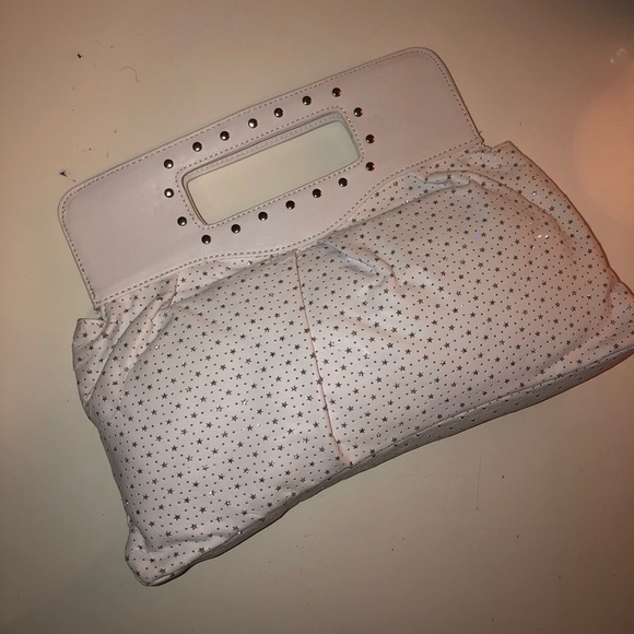 White vintage clutch with glitter stars 🤩 - Picture 1 of 4